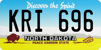 ND license plate KRI696