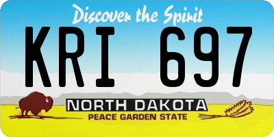 ND license plate KRI697