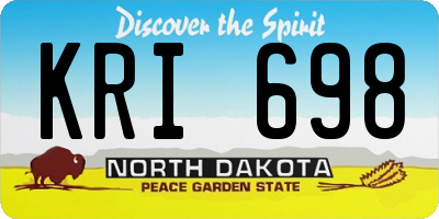 ND license plate KRI698