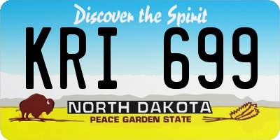 ND license plate KRI699