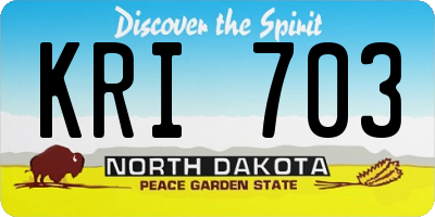 ND license plate KRI703
