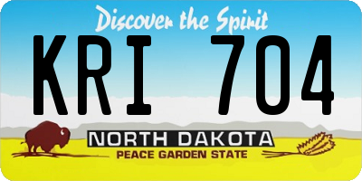 ND license plate KRI704