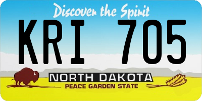 ND license plate KRI705