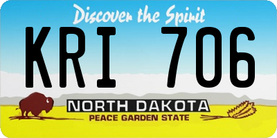 ND license plate KRI706