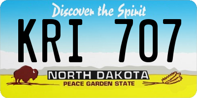 ND license plate KRI707