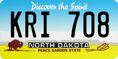 ND license plate KRI708
