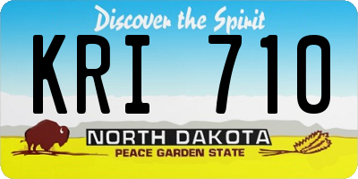 ND license plate KRI710