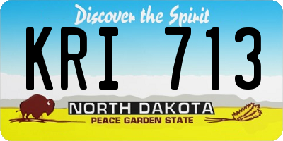 ND license plate KRI713