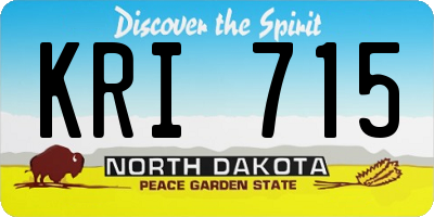 ND license plate KRI715