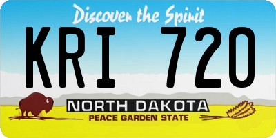 ND license plate KRI720