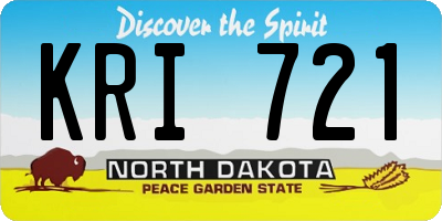 ND license plate KRI721