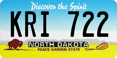 ND license plate KRI722