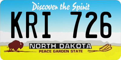 ND license plate KRI726