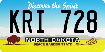 ND license plate KRI728