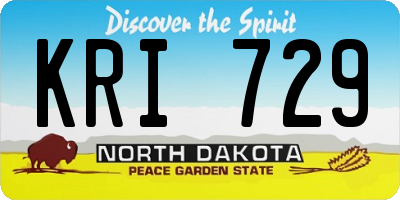 ND license plate KRI729