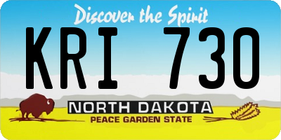 ND license plate KRI730