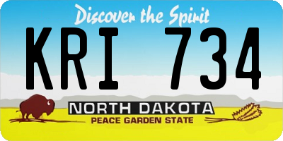 ND license plate KRI734