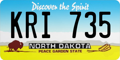 ND license plate KRI735