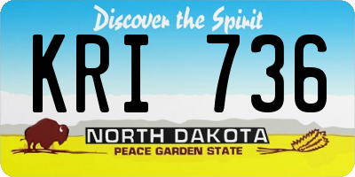 ND license plate KRI736