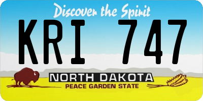 ND license plate KRI747