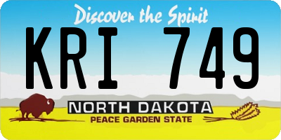 ND license plate KRI749
