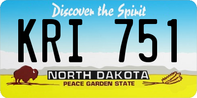 ND license plate KRI751