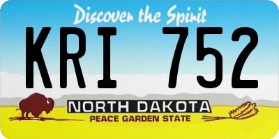 ND license plate KRI752