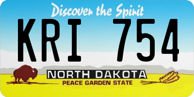 ND license plate KRI754