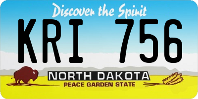 ND license plate KRI756