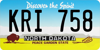 ND license plate KRI758
