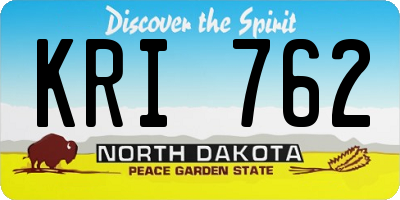ND license plate KRI762