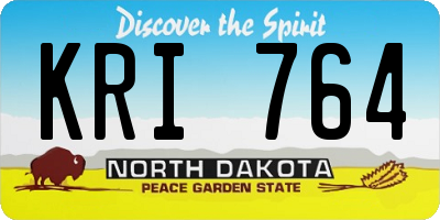 ND license plate KRI764