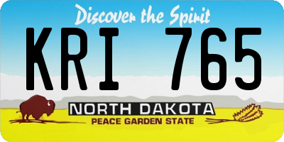 ND license plate KRI765
