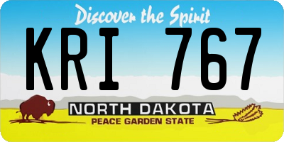 ND license plate KRI767