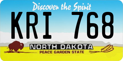 ND license plate KRI768
