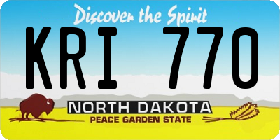 ND license plate KRI770