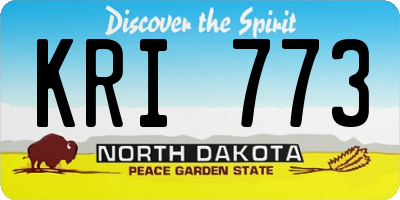 ND license plate KRI773
