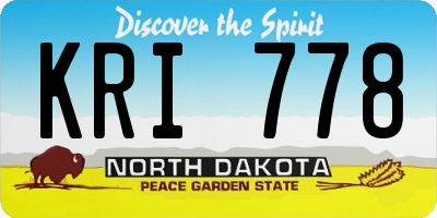 ND license plate KRI778