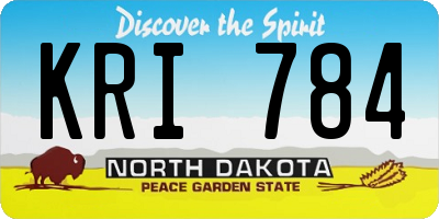 ND license plate KRI784