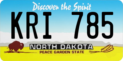 ND license plate KRI785
