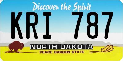 ND license plate KRI787