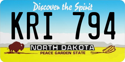 ND license plate KRI794