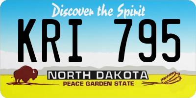 ND license plate KRI795