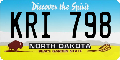 ND license plate KRI798