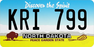 ND license plate KRI799