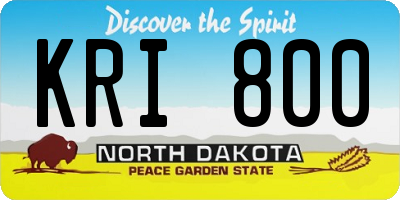 ND license plate KRI800