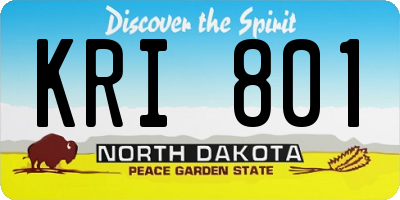 ND license plate KRI801