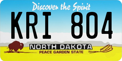ND license plate KRI804