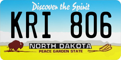 ND license plate KRI806
