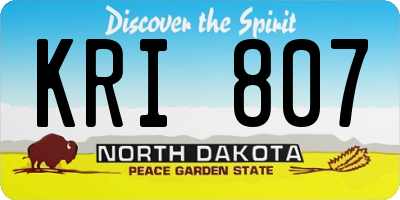 ND license plate KRI807